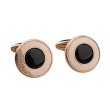 Black Onyx Rose Gold Cufflinks