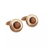 Brown Stone Rose Gold Cufflinks