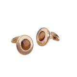 Brown Stone Rose Gold Cufflinks