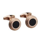 Rose Gold Black Enamel Cufflinks