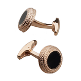 Rose Gold Black Enamel Cufflinks