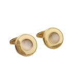 White Cat's Eye Stone Gold Cufflinks