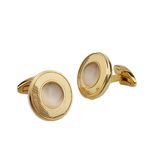 White Cat's Eye Stone Gold Cufflinks