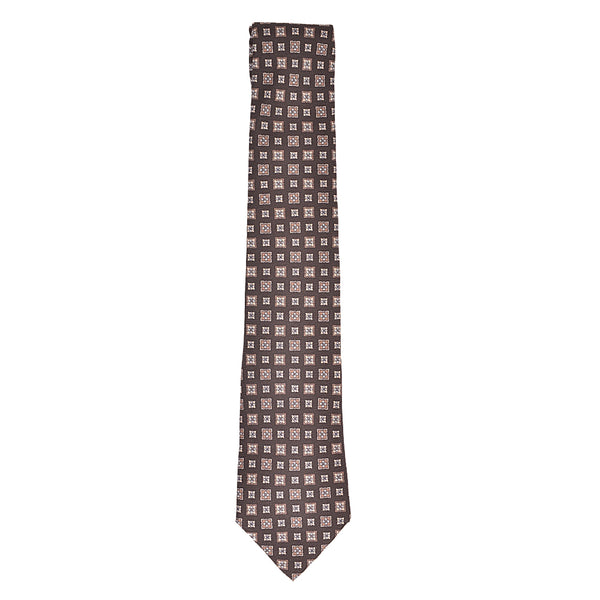 Brown Foulard Silk Tie