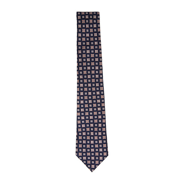 Dark Navy Foulard Silk Tie