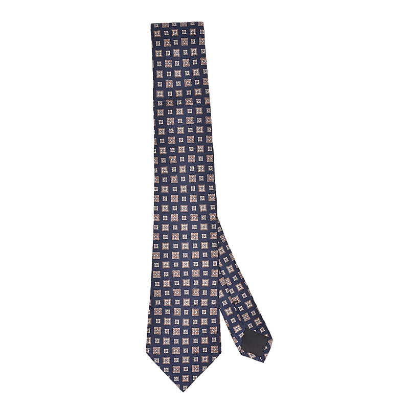 Dark Navy Foulard Silk Tie